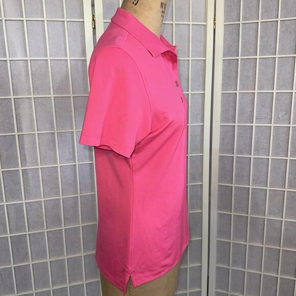 Magnolia Lane Tech Masters Solid Pink Preppy Designer Athletic Polo Golf Shirt - Picture 3 of 15